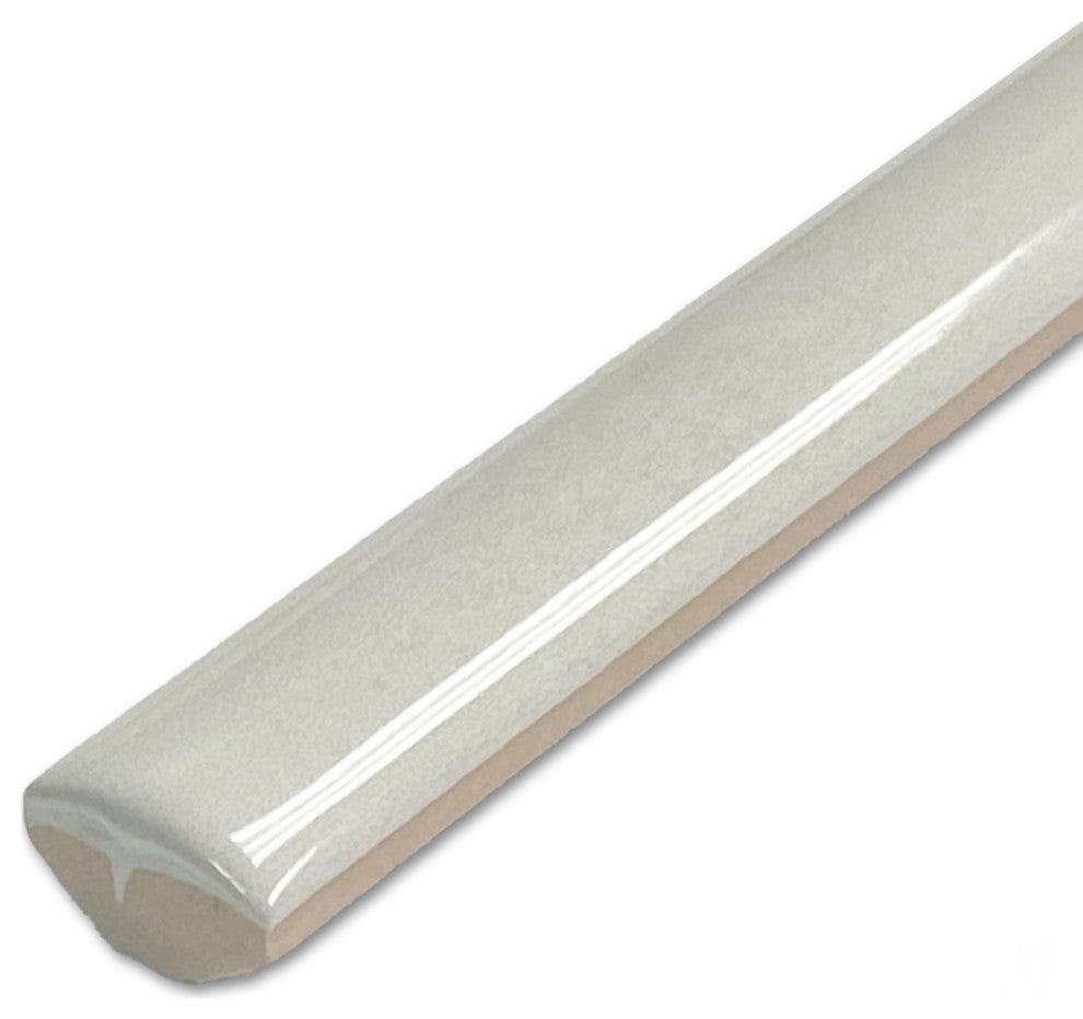 Coco Demi-Bullnose Glossy Cloud White Ceramic Wall Trim