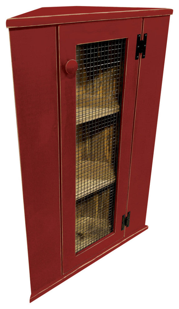 Corner Cabinet Top Hutch, Old Red