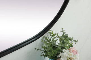Home Living Metal Frame Oval Mirror 24x48 Inch, Black