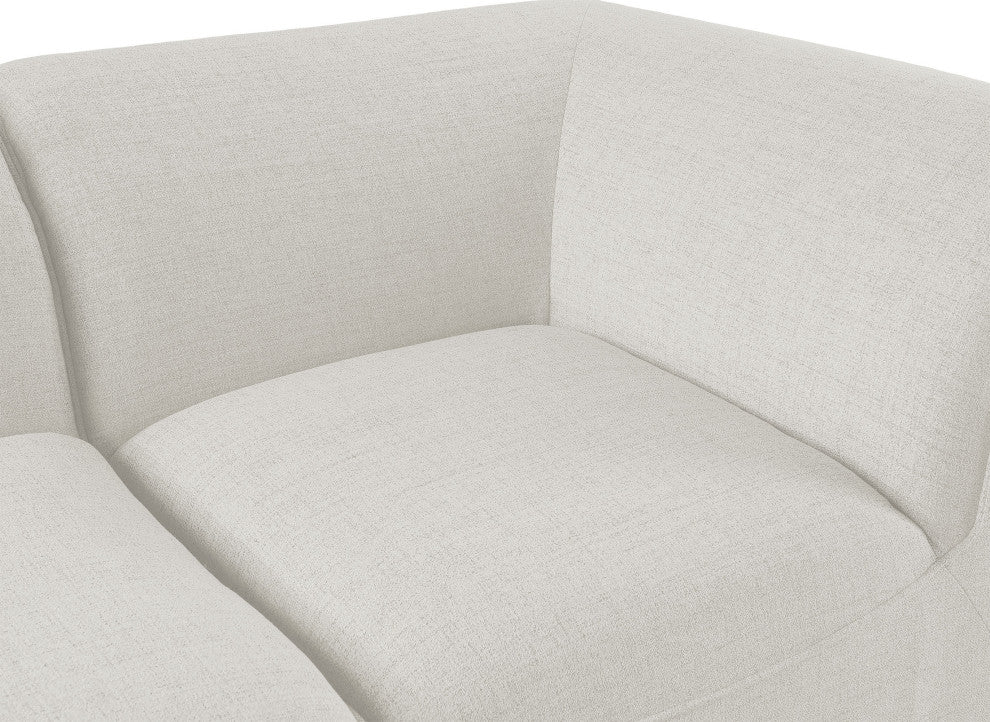 Miramar Linen Textured Fabric  5-Piece Modular L-Shaped Sectional, Cream