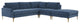 Serena Blue Velvet Large Right Arm Facing Chaise Sectional