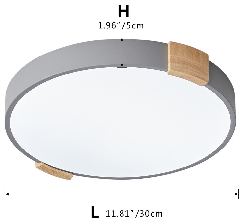 1-Light Round LED Flush Mount Light Modern Minimalist Ceiling Light