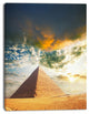 Egyptian Pyramid under Cloudy Skies, Modern Landscape Canvas Art, 12"x20"