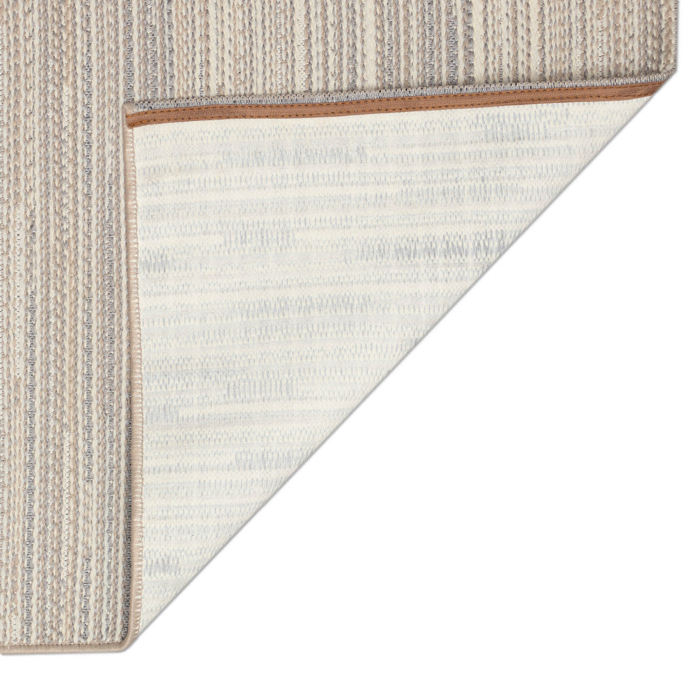 Miranda Tweed Stripe Indoor/Outdoor Rug Silver/brown 1'11"x7'6"