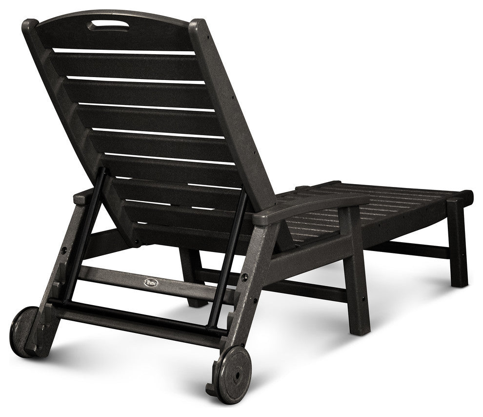 Trex Outdoor Furniture Yacht Club Wheeled Chaise, Charcoal Black