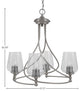 Capri 4-Light Chandelier, Brushed Nickel/Clear Bubble