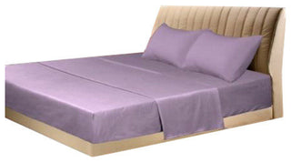 Tache Solid Lavender Lilac Purple Bed Sheet Set, California King