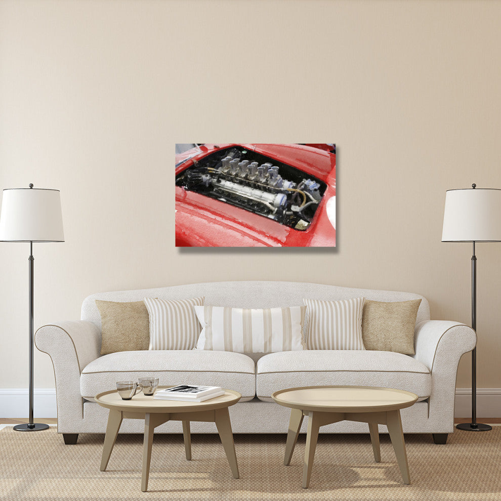 "Ferrari 250 GTO Engine Watercolor" Fine Art Print