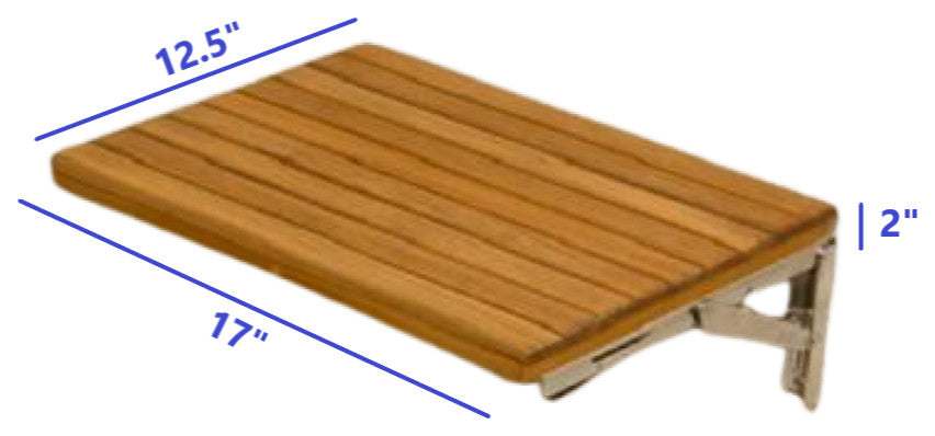 17" Premium Wall Mount Teak Shower Bench