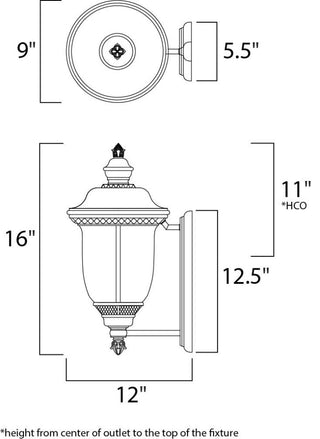Maxim 40422 Carriage House Vivex 16" 2 Light Wall Sconce - Oriental Bronze /