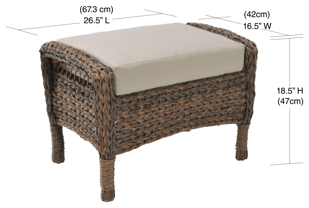 Modern Concept Faux Sea Grass Resin Rattan Patio 6-Piece Conversation Set
