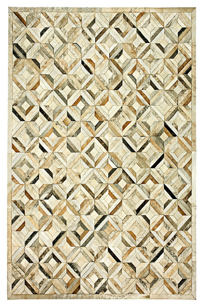 Cowhide Patchwork Rug, Pandora, Morph, 6' X 9'