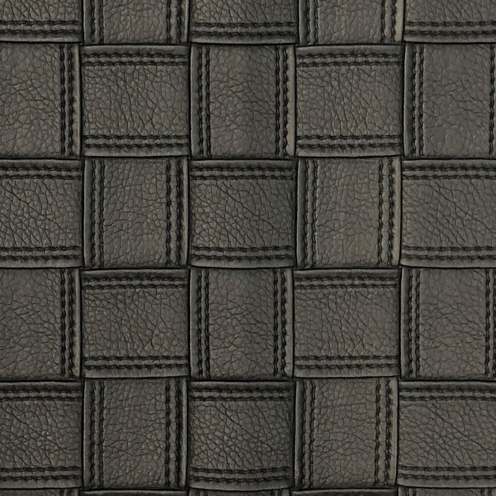 Licorice Black Artificial Leather Luxury Throw Pillow, 26"x26"