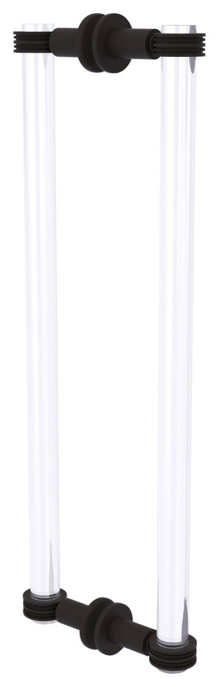 Clearview 18" Back to Back Dotted Accent Shower Door Pull, Oil Rubbed Bronze