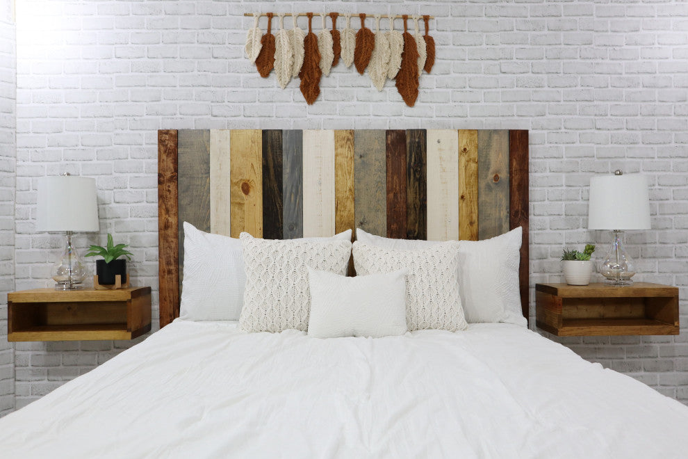 Handcrafted Headboard, Leaner Style, Rustic Mix, Queen