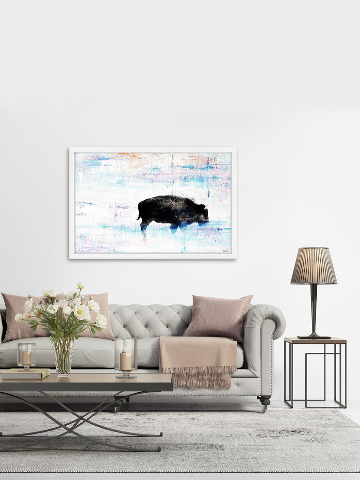 Parvez Taj "The Buffalo Knows" Framed Painting Print, 30"x20"