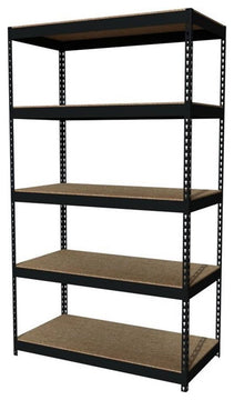 Iron Horse 3800 Riveted Metal Shelving 5-Shelf 24Dx48Wx84H Black