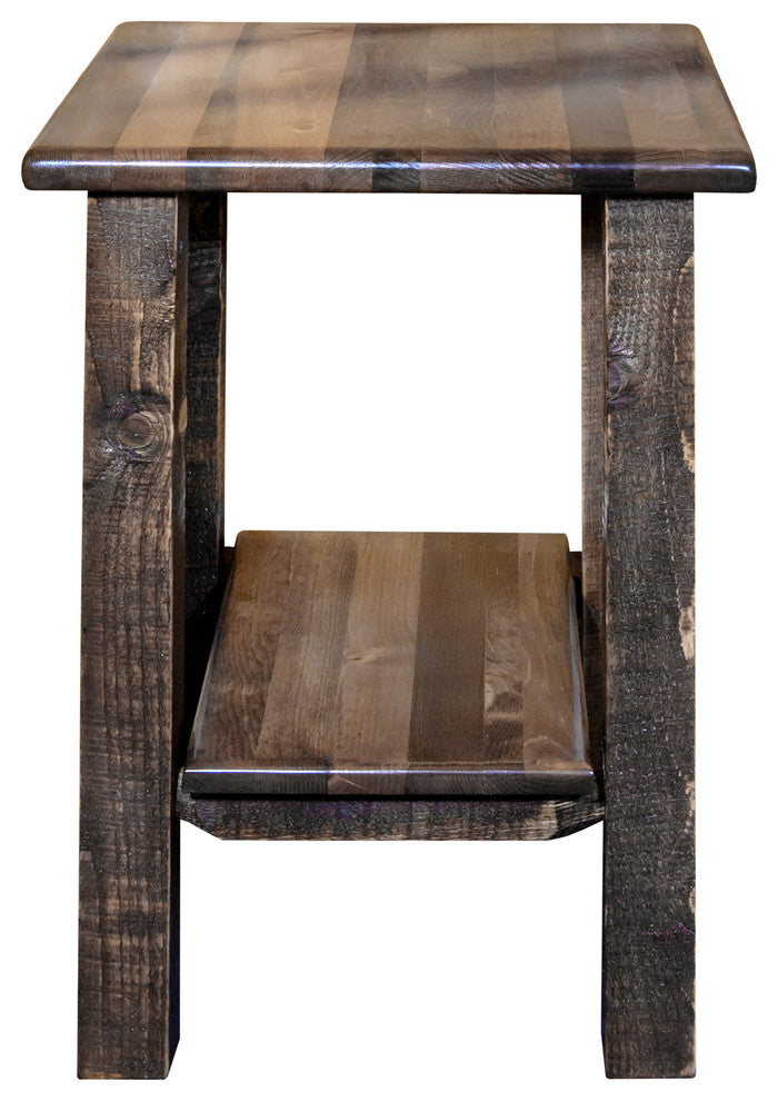 Homestead Collection Nightstand With Shelf, Stain and Clear Lacquer Finish