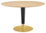 Zinque 47" Dining Table, Gold Natural