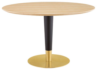 Zinque 47" Dining Table, Gold Natural