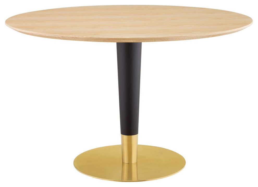 Zinque 47" Dining Table, Gold Natural