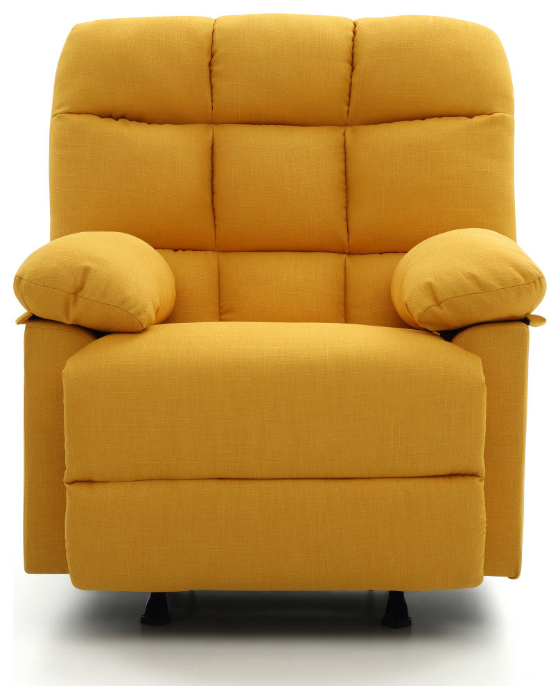 Clarke Rocker Recliner, Yellow Fabric