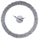 Benzara BM280297 39" Modern Analog Wall Clock, Faux Gem Inlay, Quartz, Silver