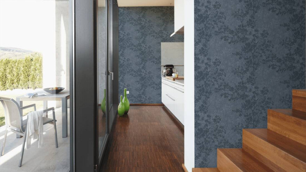 Sample, Floral Textured Wallpaper Featuring Branches And Leaves, 373974