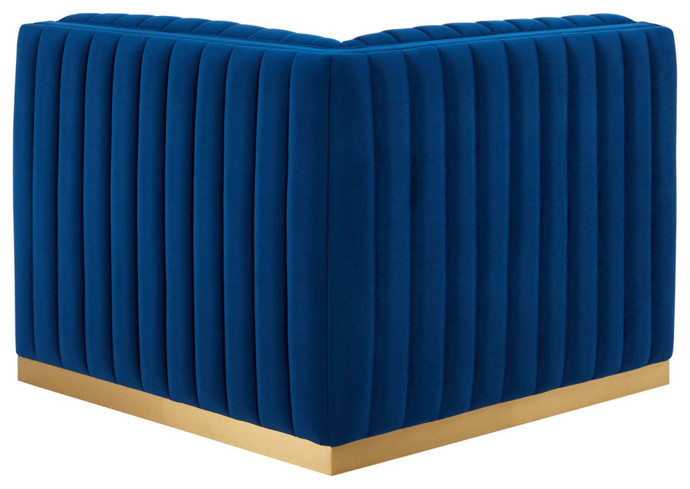 Conjure Channel Tufted Performance Velvet Left Corner Chair