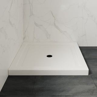 Ove Decors Erika Shower Base Rectangle, White, 36"x36", Center Drain