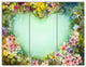 Vintage Flowers with Heart Shape, Floral Canvas Artwork, 36x28, 3 Panels