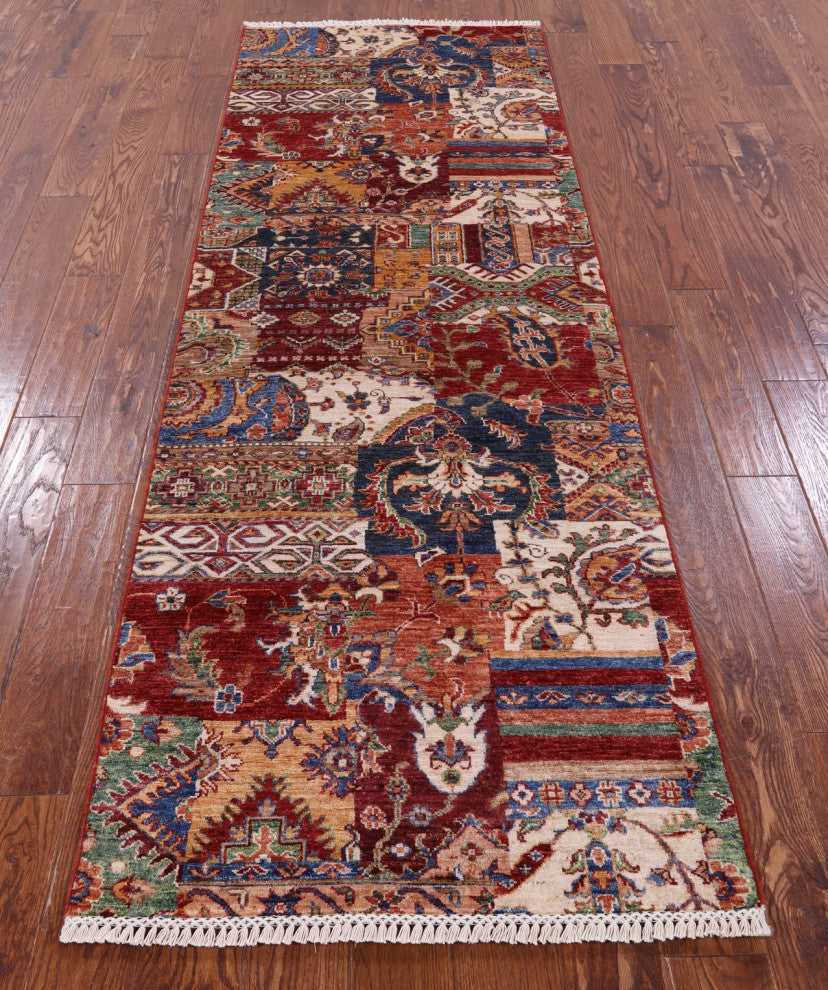 2' 10" X 8' 4" Hand-Knotted Super Kazak Runner Wool Rug Q10182