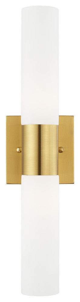 Livex Lighting Aero 2-Light ADA Bath Vanity Wall Light, Satin Brass