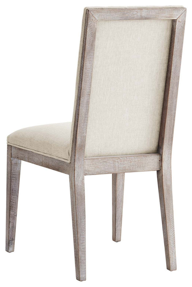 Maisonette French Vintage Tufted Fabric Dining Side Chairs Set of 2 - Beige
