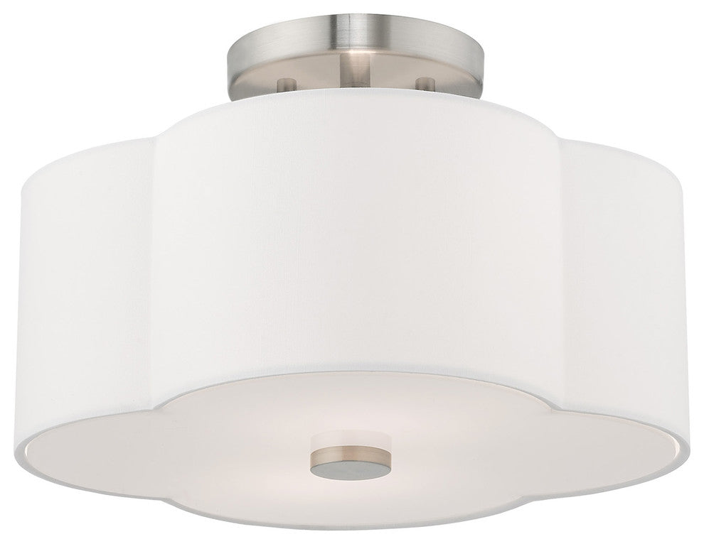 Livex Lighting Brushed Nickel 2-Light Ceiling Mount
