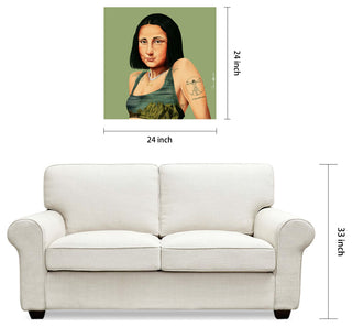 "Hip Mona Lisa" Frameless Reverse Printed Tempered Art Glass Wall Art