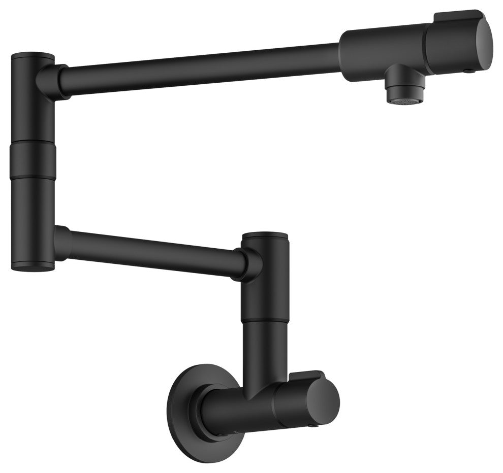 KRAUS Bolden 2 Handle Wall Mount Pot Filler Faucet, Retractable Arm, MB