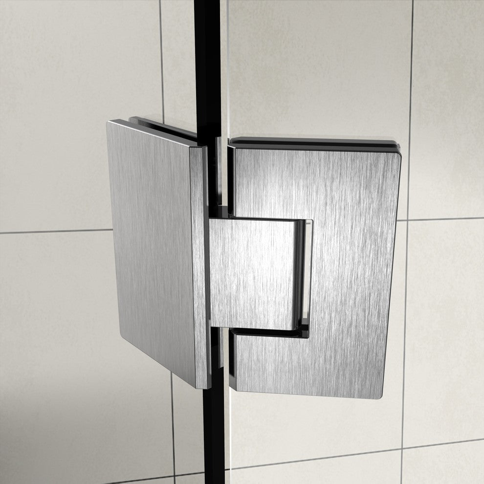 Merrick GS Frameless Neo-Angle Shower, Stainless, StarCast Coating, 38-38.5x72"