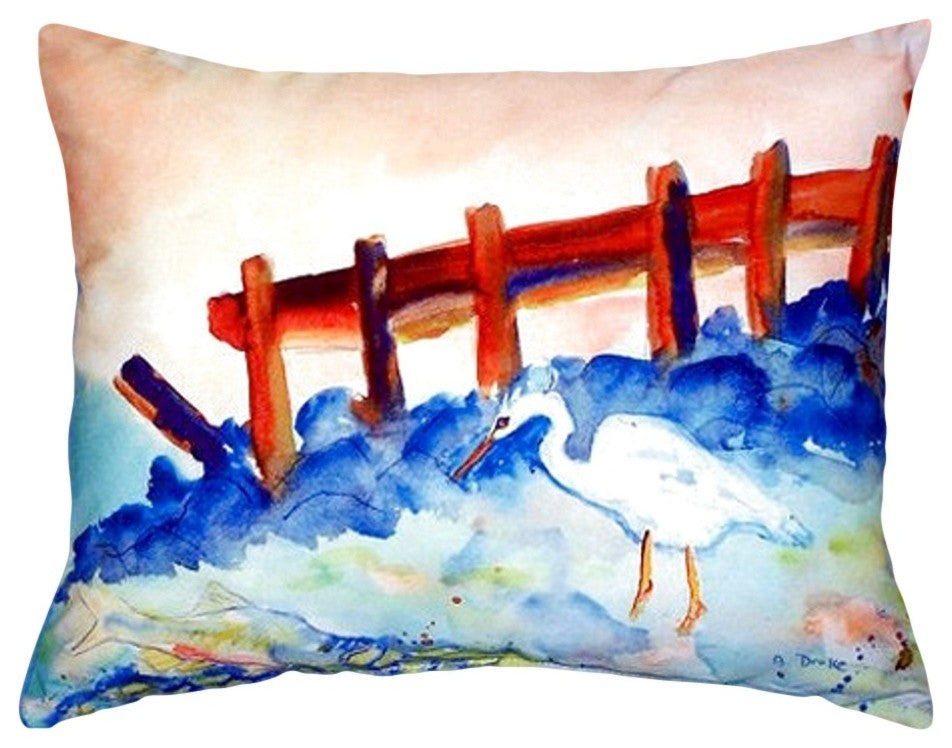 Great White Heron No Cord Pillow - Set of Two 16x20