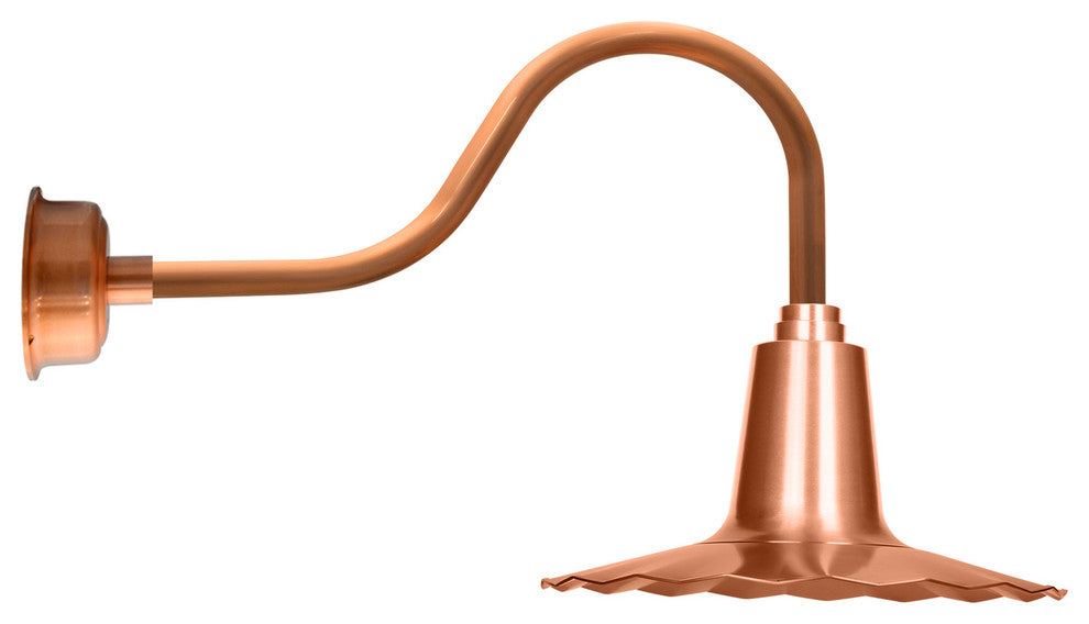 20" Iris LED Wall Light With Contemporary Arm, Solid Copper