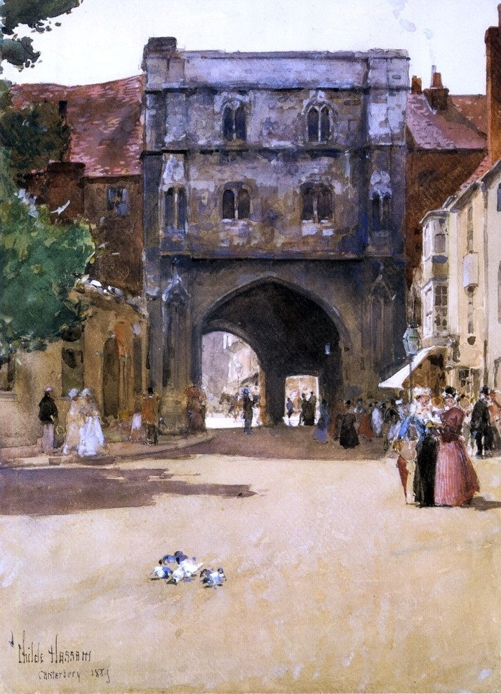 Frederick Childe Hassam Gateway at Canterbury, 18"x27" Gallery Wrapped Canvas