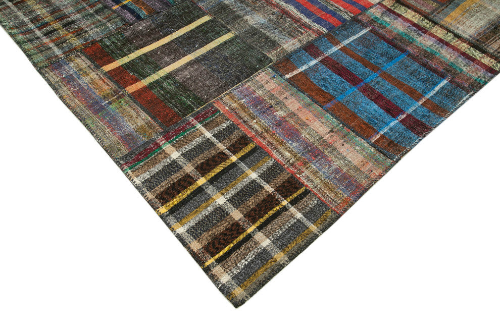 Rug N Carpet - Handmade Turkish 8' 2'' x 11' 10'' Wool Patchwork Kilim Rug