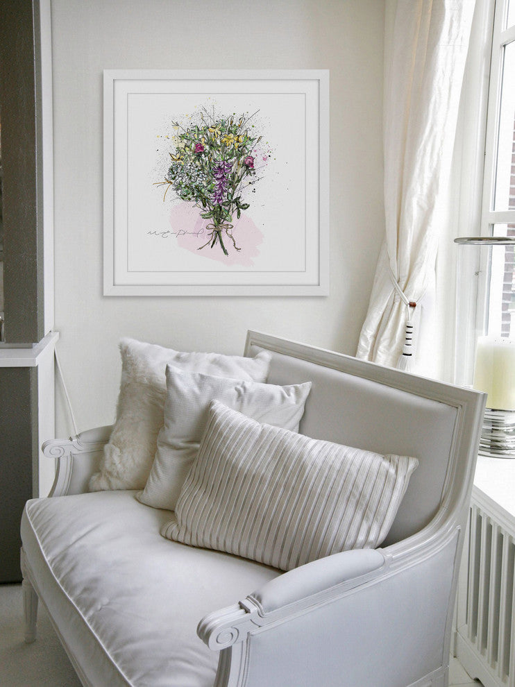 "Bouquet avec corde" Framed Painting Print