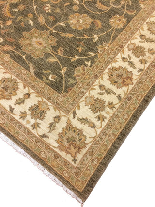 Peshawar Janar Green-Gray/Ivory Rug, 9'11"x13'6"