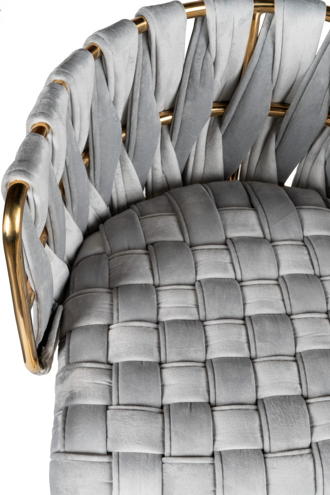 Milano Counter Chair, Gray With Gold Legs