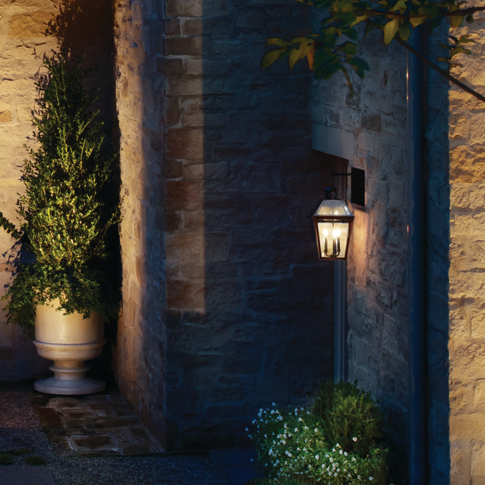 Hinkley Nouvelle Large Wall Mount Lantern, Blackened Brass