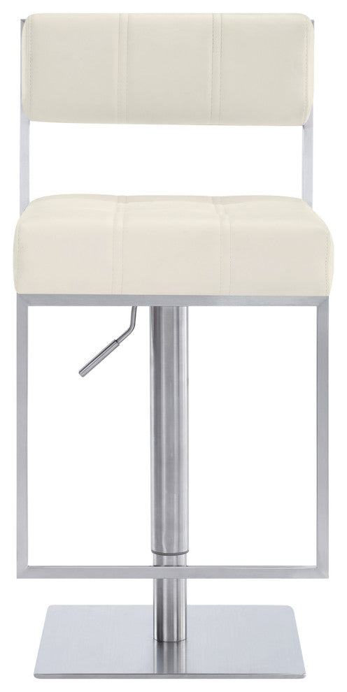 Michele Contemporary Swivel Barstool in Brushed Stainless Steel