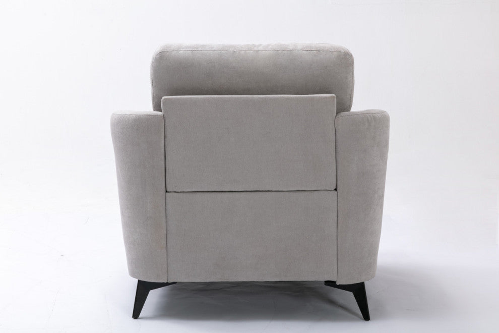 Callie Woven Fabric Sofa Loveseat Chair Living Room Set, Light Gray