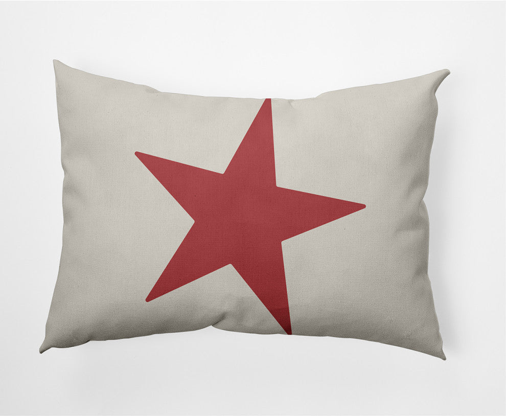 14x20" Big Star Nautical Decorative Indoor Pillow, Ligonberry Red