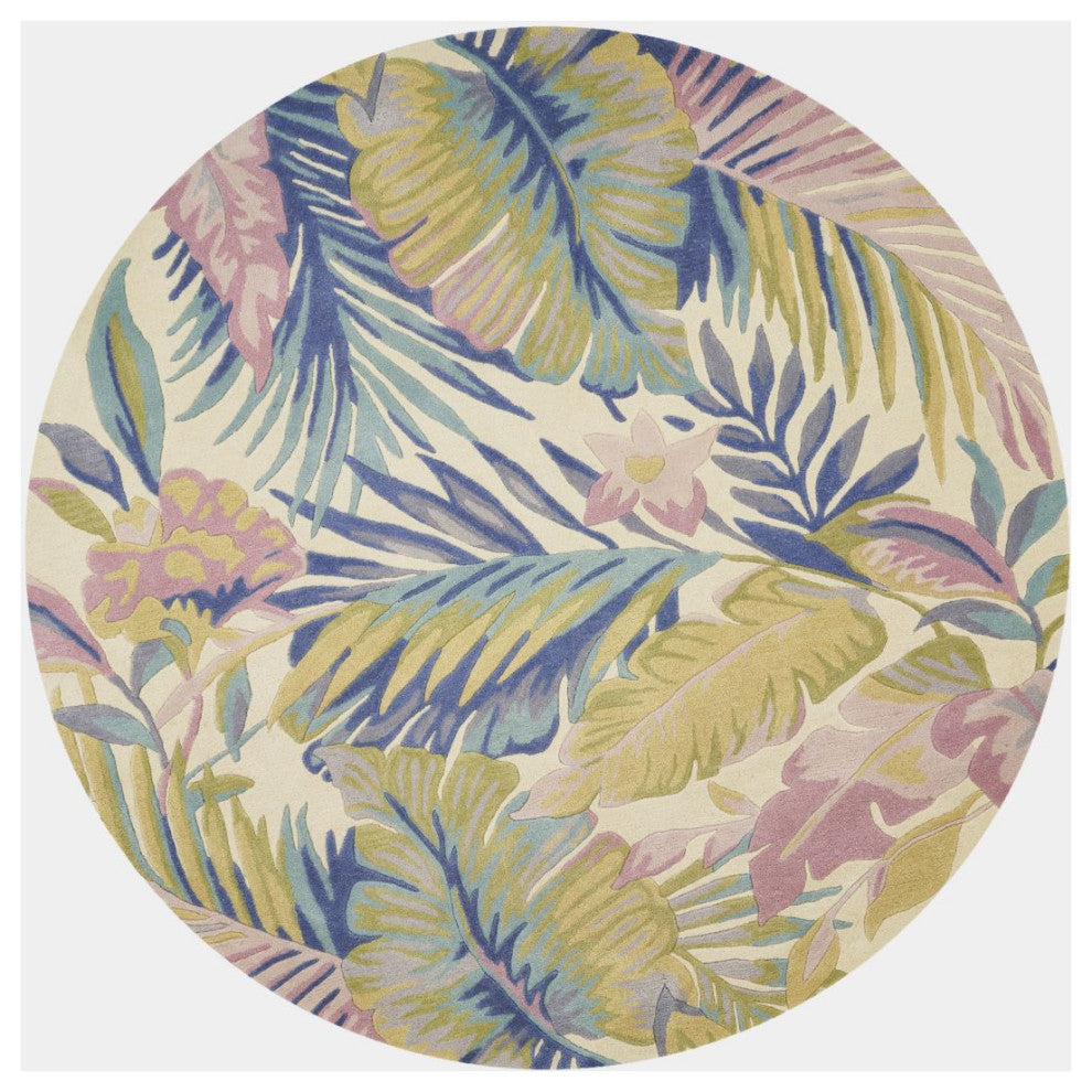 KAS Sparta 3104 Pastel Tropics Area Rug, 5'6" Round